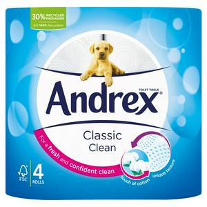 Andrex Classic Clean Toilet Tissue 4 Rolls