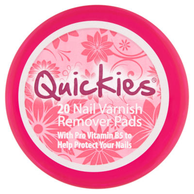 Quickies Nail Varnish Remover Pads with Vitamin B5 20pk