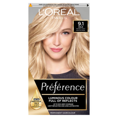 L'Oreal Preference 9.1 Oslo Viking Light Ash Blonde Permanent Hair Dye