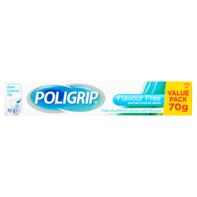 Poligrip Flavour Free Denture Fixative Cream 70ml