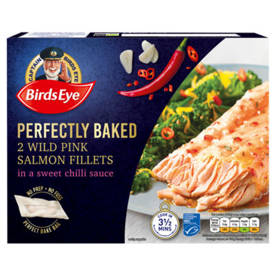 Birds Eye 2 Perfectly Baked Wild Pink Salmon Fillets in a Sweet Chilli Sauce 260g