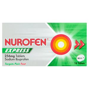 Nurofen Express Ibuprofen 256mg, Tablets x16