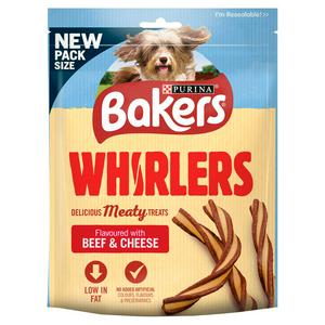 Bakers Whirlers Dog Treats Bacon And Cheese 130g