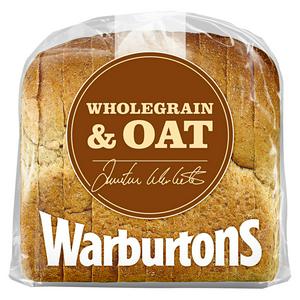Warburtons Wholegrain & Oats Medium Sliced Wholemeal Bread 400g