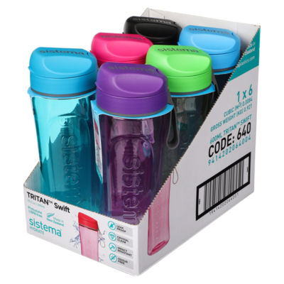 Sistema Hydrate 600ml Tritan Swift Bottle (Colours Vary) each
