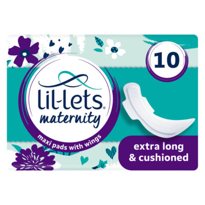 Lil-Lets Maternity 10 Maxi Pads with Wings 10pk
