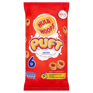 Hula Hoops Puft Salted Crisps 6 X 15 G