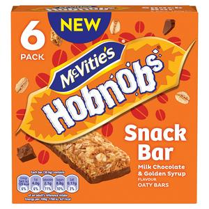 McVitie's Hobnobs Milk Chocolate & Golden Syrup Oaty Snack Bar x6 180g