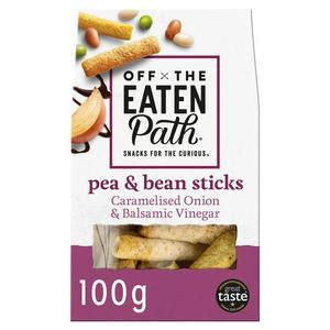 Off the Eaten Path Caramelised Onion & Balsamic Vinegar Pea & Pinto Bean Stick Crisps 100g