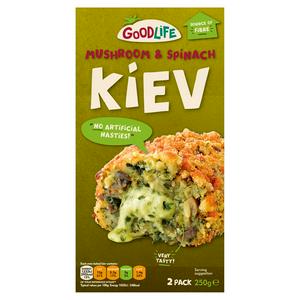 Goodlife Mushroom & Spinach Kiev with a Creamy Garlic & Cheese Sauce x2 250g