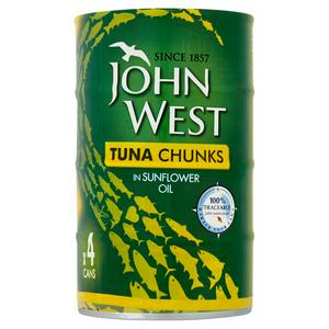 John West Tuna Chunks in Sunflower Oil 4x145g