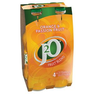 J2O Orange & Passion Fruit Juice Drink 4x275ml